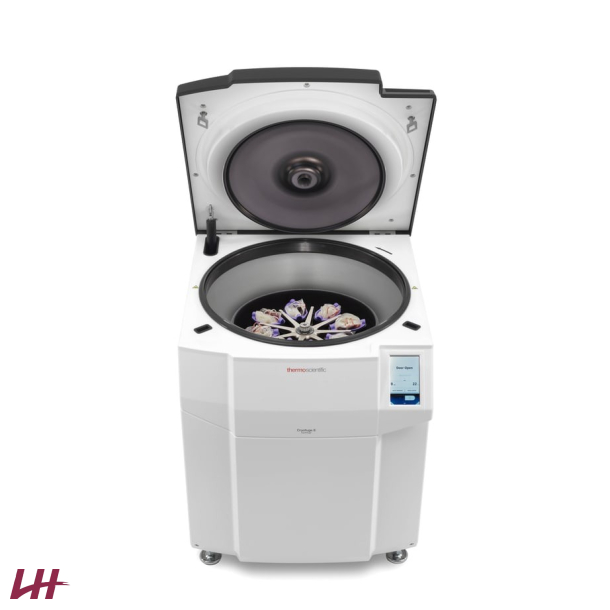 Cryofuge 8 med �ben d�r og HAEMAFlex rotor med blodposer
